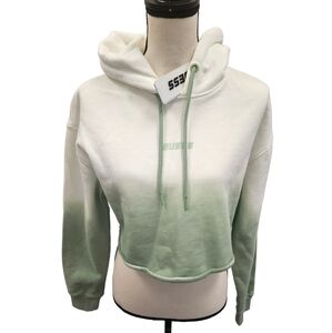 GUESS Tie Dye Cotton Crop Hooded Sweatshirt NEW
